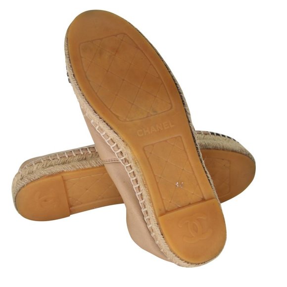 Chanel Espadrille CC 35 Leather Cap Toe Flats CC-S0207P-C029 - Picture 10 of 10